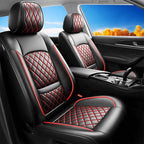 Fit for Accent Seat Covers Compatible with Hyundai Accent 2017-2026 - Waterproof Breathable Leather Automotive Seat Cushions Protector,Airbag Compatible,Full Set 5 Seats(Redline)