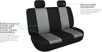 FH Group Automotive Rear Car Seat Covers for SUV, Trucks, Sedan and More - Universal Fit Front High Back & Rear Solid Bench Design Interior Accessories - 3D Mesh Fabric Center Panel - Gray