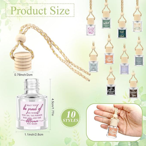 20 Pcs Employee Appreciation Gifts Bulk Empty Glass Car Air Freshener Hanging Diffuser Thank You Gifts for Employee Nurse Staff Dietician Social Worker Volunteer