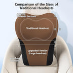 BABUR Car Headrest Pillow | Ergonomic Memory Foam Neck Shoulder Support Pillow with Adjustable Design & Enlarged Surface | Pain Relief for Driving Travel Sleeping | Brown 1 Pack