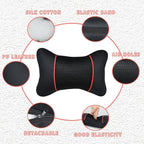 Car Neck Pillow 2 PCS,Universal Soft Breathable Leather Car Neck Pillow Comfortable Head Neck Rest Support Cervical Pillow for Travel Car Seat Driving & Home