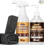 Leather Cleaner and Conditioner Kit-2×18oz, Leather Cleaner for Car Seats, Furniture, Couches, Shoes & Boots, pH-Balanced, Restores & Protects All Leather For Natural, Synthetic, Faux, Pleather