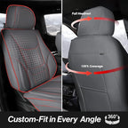 Coverland Custom Fit Car Seat Covers for SUV Compatible with [Escalade, Tahoe, Suburban, Yukon] Premium Water Resistant Leather Non-Slip Interior Protector [Front Dark Gray - Size Chart A37]