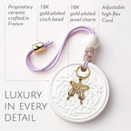 Luxury Car Air Freshener for Women - Refillable & Portable Essential Oil Fragrance Diffuser - Cute Car Accessories & Interior Decor - Mirror Hanging or Vent Clips - Butterfly Gold Charm, Rose Scent