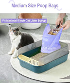 270 Count Cat Litter Bags Lavender Scented with Handles, Disposable Litter Bags for Pet Poop, Extra-Thick Kitty Waste Bags Easy Tie Leak-Proof Strengthen