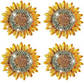 Bling Sunflower Air Vent Clips,Golden Sunflower Car Air Fresheners Vent Clips Diffuser Diamond Decoration Rhinestone Car Interior Decor Cute Accessories for Women Interior Accessories