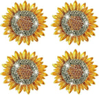 Bling Sunflower Air Vent Clips,Golden Sunflower Car Air Fresheners Vent Clips Diffuser Diamond Decoration Rhinestone Car Interior Decor Cute Accessories for Women Interior Accessories