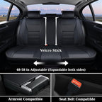 Coverado Seat Covers, Car Seat Covers Front Seats, Car Seat Protector Waterproof, Car Seat Cover, Car Seat Cushion Nappa Leather, Black Seat Covers for Cars Carseat Cover Universal Fit for Most Cars