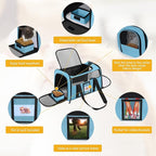 Cat Carrier Dog Carriers Airline Approved for Small Dogs, Kitten, Carriers for Small Medium Cats Under 15lb, Collapsible Soft Sided TSA Approved Pet Travel Carrier-Blue