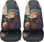 Delerain Car Seat Covers Set 2Pcs, Funny Garfield Cat Universal Front Car Seats Vehicle Enterior Protector Suitable Fits Most Car Auto SUV Sedan Truck