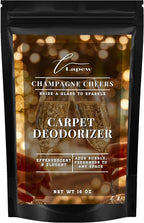 Lapew Champagne Cheers Carpet Deodorizer Powder - Pet Safe Freshener for Vacuuming | Scented Odor Eliminator for Home | 16 oz