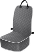 Dog Car Seat Covers, Waterproof Front Seat Cover for Dogs, Scratch-Proof, Nonslip Pet Passenger Seat Cover Protector, Universal Fit for Cars Trucks SUVs (Grey, Large Size)