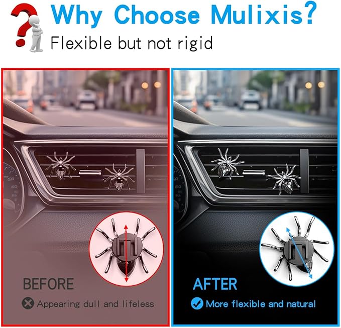 Mlulixis 2 Pack Luxury Car Vent Clips Air Freshener Exaggerate Spider Air Fresheners for Car Vent Accessories Aesthetic Cool Car Accessories
