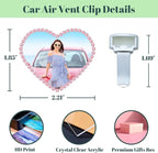 Personalized Car Air Freshener with Photo – Custom Rhinestone Vent Clip & Heart-Shaped Acrylic Picture Frame for Car Interior Decoration Accessories (Pink, One Size)