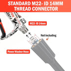 Bear Force High Pressure Washer Gun 3000 PSI Max, Power Washer Short Gun M22-ID14mm with 1/4“ Quick Connector, Car Wash, Car Cleaning, Car Care Detailing