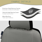 Champlus Car Seat Covers, Canvas Seat Protectors for Two Front Seats, Universal Fits Sedan Cars, SUVs, Trucks, and Mini Vans, Airbag Compatible, Quick Install, Set of 2, Gray