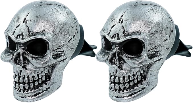 Skull Car Air Fresheners Cute Cool Funny Air Conditioning Vent Perfume Diffuser Decoration Interior Car Accessories 2 pcs