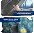 GENANY Cat Starry Night Windshield Sun Shade for Car SUV Truck (69x35 Inches), Sun Shade Windshield, Shades for Front Windows, Protector Blocks UV, Car Decor