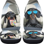Funny Dachshunds Front Seat Covers for Cars Decorative Automotive Car Interior Covers Anti-Slip Seat Cover for Full Back and Seat Universal Fit for Cars Trucks SUVs