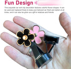 6PCS Car Air Vent Clips, Colorful Daisy Flower Auto Air Conditioning Outlet Clip, Cute Car Clip Interior Air Vent Decoration, Universal Girly Cars Interior Accessory for Women(Red Pink Black)