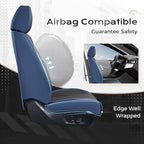 Coverado Seat Covers, Car Seat Covers Front Seats, Leather Seat Covers for Cars, Car Seat Protector Waterproof, Black Car Seat Cushion, Front Carseat Cover Universal Fit for Most Cars Blue