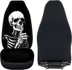 ELEQIN Goth Skull Universal High Back Fashion Car Seat Covers for Car Truck Suvs,sedans,Vehicles,Airbag Compatible Front Car Seat Covers 2 Pack
