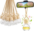 Car Diffuser Bottle Set 8ml– 30pcs Diamond Shaped Hanging Car Oil Diffusers, Refillable Glass Air Freshener Bottles for Essential Oils, Closet & Car Use