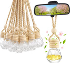 Car Diffuser Bottle Set 8ml– 30pcs Diamond Shaped Hanging Car Oil Diffusers, Refillable Glass Air Freshener Bottles for Essential Oils, Closet & Car Use