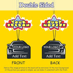 Custom Air Freshener for Car.Personalized Double Sided Photo Car Air Fresheners.Personalizado Logo Car Air Freshener With Picture Text (1 PCS-CUT)