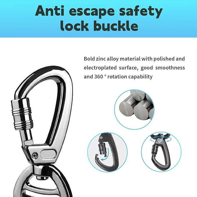 Dog seat Belt for car,2Pack 3-in-1 car Harness for Dogs Safety seat Belt Bungee,Dogs Seats Belt stether with Buckle&Hook Latch,Adjustable Reflective Dog seat Belts with 360° Lockable Buckle(Black)