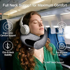 Travel Neck Pillow for Airplanes, Memory Foam with Chin Support, Ergonomic 360 Degree Cervical Support for Plane/Car/Train/Office (Dark Grey)