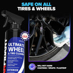 Carfidant Ultimate Wheel and Tire Cleaner Spray - Non-Acidic, Save For All Wheels and Tires - Easily Remove Persistent Brake Dust and Resilient Dirt - 18 fl. oz.