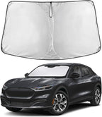 EcoNour Windshield Sunshade Compatible for Ford Mustang Mach-E 2021-2024 2025 2026, Sun Visor for Front Windshield & Window Sun Shade Cover, UV Heat Blocker & Protector, Car Accessories