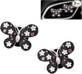 Butterfly Car Decor,Cute Flower Daisy Butterfly Car Air Vent Freshener Clips,Pink Rhinestone White Black Enamel Auto Interior Dashboard Decorations Accessories for Women