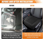 Luxury Faux Leather Car Seat Cover, Anti-Slip Waterproof Universal Front Bottom Seat Protector with Storage Pocket, Triangular Pattern Vehicle Seats Cushion for Sedans, SUVs, Trucks (2PCS&Black)