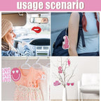 Tallew 8 Pcs Scented Pink Car Freshies Hanging Air Freshener Pink Car Freshener Slice Pendant Scented Diffuser for Interior Air Accessories Home Gift Supplies(Heart)