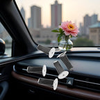 20 Pcs Black Metal Round Head Car Air Vent Clips Auto Freshener Clips Cars Air Conditioner Car Outlet Perfume Clips Air Fresheners Interior Accessories