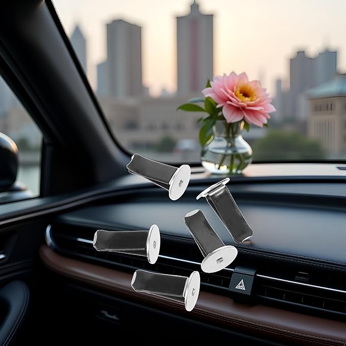 20 Pcs Black Metal Round Head Car Air Vent Clips Auto Freshener Clips Cars Air Conditioner Car Outlet Perfume Clips Air Fresheners Interior Accessories