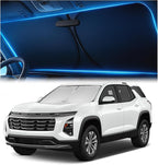 Windshield Sunshade for Chevrolet Equinox 2018-2023, 2024, 2025, 2026 – No-Light-Pass Technology, Mirror Cut-Out, Blocks 99% UV Rays – Fade-Resistant, Easy-Fold Chevy Equinox Windshield Sun Shade