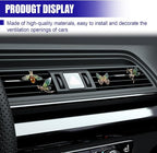 4PCS Bling Car Dashboard Air Vent Trim Clips, Sparkly Rhinestone Car Air Diffuser Clip, Cute Auto Interior Decoration Accessories for Women Present (Green)