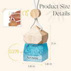 Car Diffuser Hanging- Crackle Glass Air Freshener& Natural Cork, 6 Scents Essential Oil Car Air Freshener, Long Lasting Aesthetic Car Decor Hanging Accessorie (Oceanic Breeze)