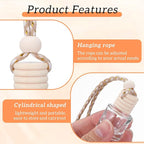 50 Pcs Hanging Car Air Freshener Car Diffuser Bottles Empty Glass Perfume Bottles Freshener Diffuser Bottle Pendant for Essential Oil Fragrance Aromatherapy Bottle Ornament (Cylinder)