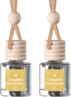 C&E Craft Co Hanging Car Air Freshener Diffuser 2 Pack, Long Lasting Fragrance Oil Car Freshener, Glass Bottle Auto Air Freshener, Made in USA (Campfire Marshmallow)