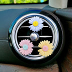 2 Pieces Daisy Flower Air Vent Clip Cute Car Air Freshener Clip Boho Car Air Outlet Decorations Charm Car Inter Decor Accessories for Girls Women