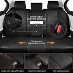 5 Seats Seat Covers Fit for Kia Sorento 2007-2023 2024 2025 Custom Breathable Leather Car Seat Cover Fit for Sorento (5 Seat,Black)