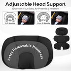 Infant Car Seat Insert with 2 Headrest for Preemie to Toddler, Thickened Baby Car Seat Head Support for Side Impact Protection, Breathabble Newborn Carseat Insert with Filled Spong