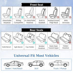 Coverado Car Seat Cover, Cover for Cars Full Seat, Premium Leather, Universal Fit Waterproof Seat Protectors, Car Seat Cushion Non-Slip for Most Cars-Black