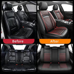 Fit 4Runner Car Seat Covers (5 Seats) for Select Toyota 4Runner 2003-2024 2025 2026 - Full Coverage Leather,Airbag Compatible,Waterproof & All Weather Seat Cushion Protector,Full Set,Black+Red