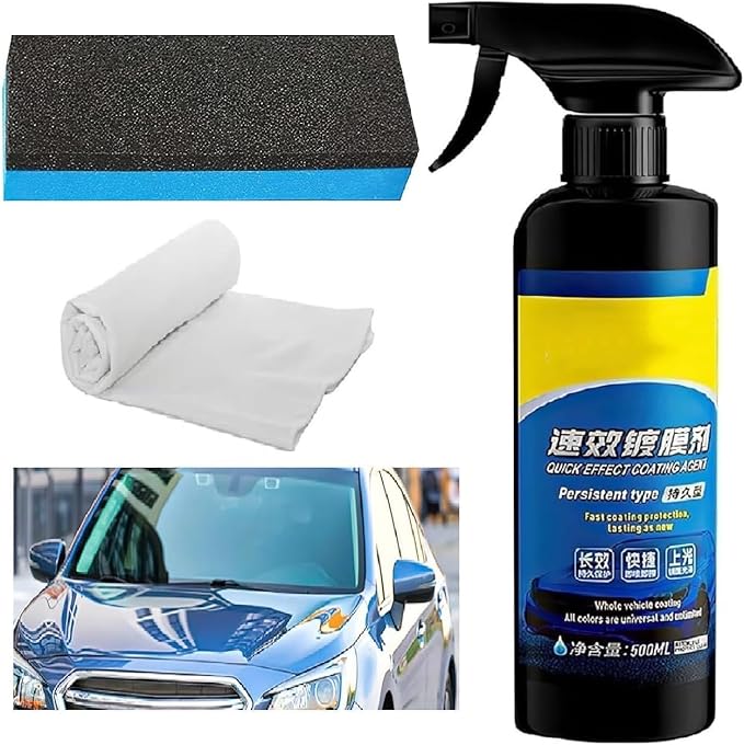 Car Coating Spray,Quick Effect Coating Agent,Car Scratch Wax Polish Spray,Oil Film Emulsion Glass Cleaner,Extremely Hydrophobic,Unmatched Slickness - Car Care Products (16.91 OZ)