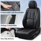 Coverado Seat Covers, Car Seat Covers Front Seats, Premium Nappa Leather Seat Covers for Cars, Waterproof Car Seat Protector with Lumbar Support, Front Seat Covers Universal Fit for Most Cars (Black)